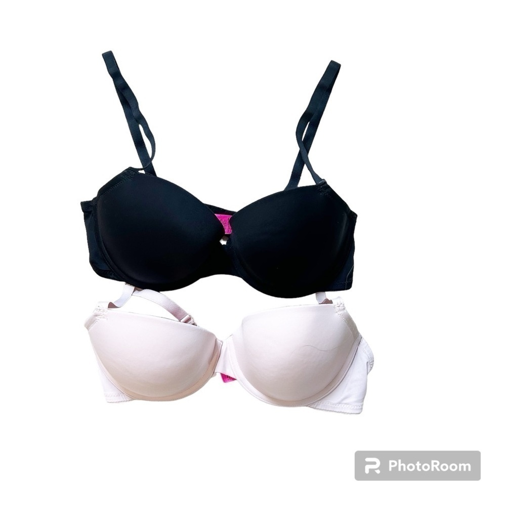Two La Senza Bras 34 D Lightly Lined Demi Black and Light Pink Bundle & Save